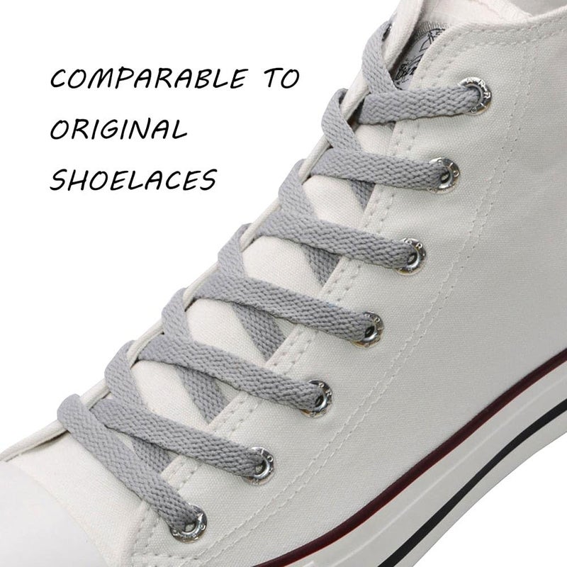 VSUDO 35" Flat Light Gray Shoe Laces for Sneakers, Shoelaces for Sneakers, Replacements Shoe Strings for Women or Men (1 Pair-Light Gray-90CM) - Image 2